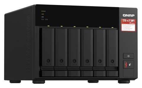Qnap TS-673A-SW5T, Tower, 6 x 2.5"/3.5" SATA, AMD Ryzen V1500B 4C/8T, 8GB DDR4 (Max. 64GB), 2 x 2.5GbE, optional 10GbE, Single P Qnap TS-673A-SW5T, Tower, 6 x 2.5"/3.5" SATA, AMD Ryzen V1500B 4C/8T, 8GB DDR4 (Max. 64GB), 2 x 2.5GbE, optional 10GbE, Single P