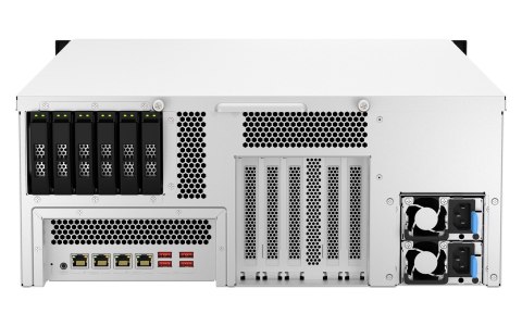 Qnap TS-h3087XU-RP-E2378-64G, 4U, 24 x 2.5"/3.5" SATA+ 6 x 2.5" SATA, Intel Xeon E-2378 8C/16T, 64GB UDIMM DDR4 ECC (Max. 128GB) Qnap TS-h3087XU-RP-E2378-64G, 4U, 24 x 2.5"/3.5" SATA+ 6 x 2.5" SATA, Intel Xeon E-2378 8C/16T, 64GB UDIMM DDR4 ECC (Max. 128GB)