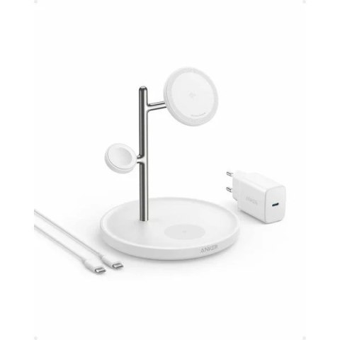 Stacja magnetyczna MagGo 15W 3-in-1 Biała Stacja magnetyczna MagGo 15W 3-in-1 Biała