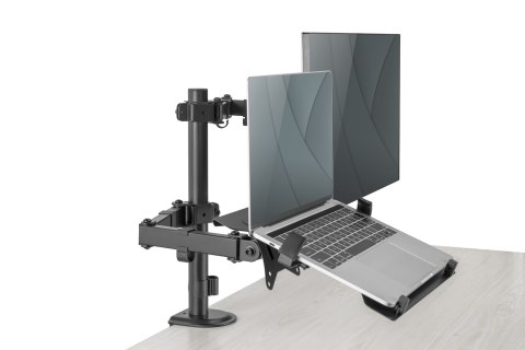 Uchwyt biurkowy podwójne ramię na 1xLCD 32" 4kg, 1xNotebook 15,4" 9kg Uchwyt biurkowy podwójne ramię na 1xLCD 32" 4kg, 1xNotebook 15,4" 9kg