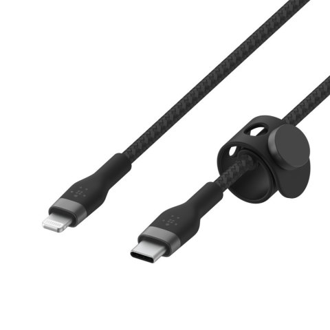 BELKIN KABEL USB-C TO LTG OPLOT SILICONE 1M BLACK BELKIN KABEL USB-C TO LTG OPLOT SILICONE 1M BLACK