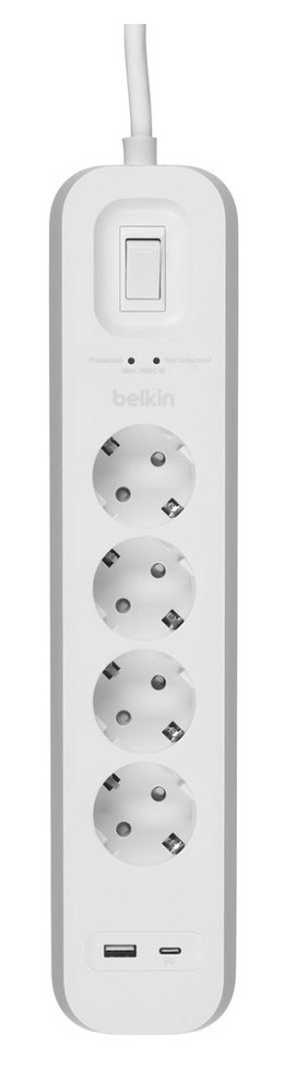 BELKIN LISTWA ZASILAJĄCA 4-PORT + 1XUSB-A, 1XUSB-C 525J