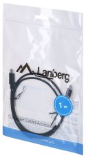 Kabel Lanberg CA-CMCM-10CU-0010-BK (USB typu C - USB typu C ; 1m; kolor czarny)