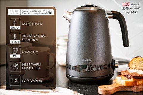Czajnik elektryczny ADLER AD 1295g szary Czajnik elektryczny ADLER AD 1295g szary
