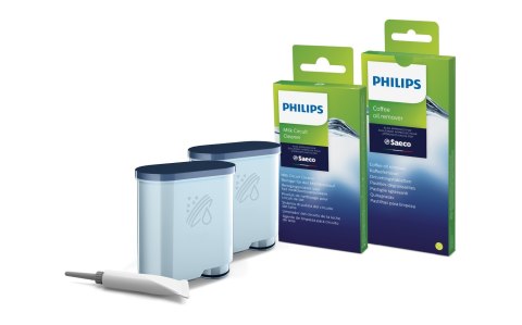 Zestaw akcesoriów do czyszczenia ekspresów Philips CA6707/10 (2 wkłady filtra AquaClean, 6 saszetek ze środkiem do czyszczenia o Zestaw akcesoriów do czyszczenia ekspresów Philips CA6707/10 (2 wkłady filtra AquaClean, 6 saszetek ze środkiem do czyszczenia o