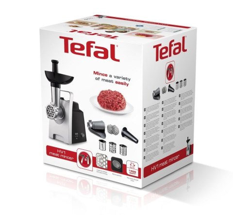 Maszynka do mielenia mięsa Tefal NE109838 (1400W; chrom, kolor srebrny) Maszynka do mielenia mięsa Tefal NE109838 (1400W; chrom, kolor srebrny)