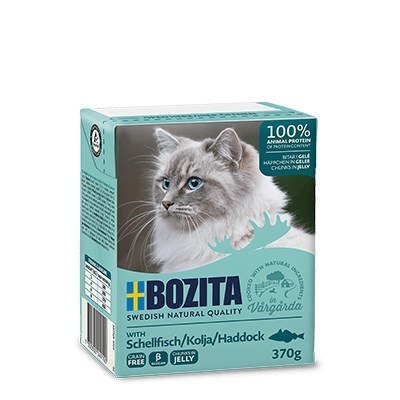 BOZITA Mięsne kawałki z łupaczem w galaretce 370g BOZITA Mięsne kawałki z łupaczem w galaretce 370g