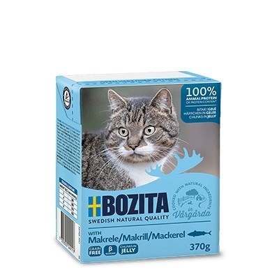 BOZITA Mięsne kawałki z makrelą w galaretce 370g BOZITA Mięsne kawałki z makrelą w galaretce 370g