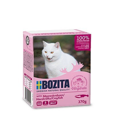 BOZITA Mięsne kawałki z rakiem w galaretce 370g BOZITA Mięsne kawałki z rakiem w galaretce 370g