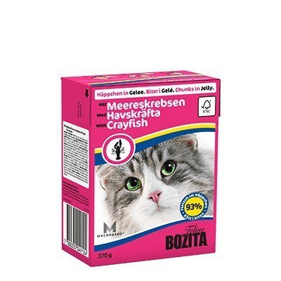 BOZITA Mięsne kawałki z rakiem w galaretce 370g BOZITA Mięsne kawałki z rakiem w galaretce 370g
