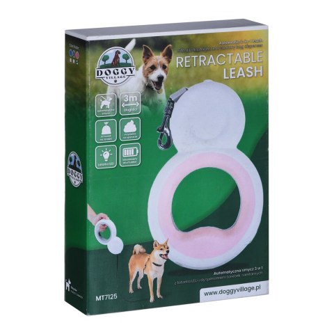 DOGGYVILLAGE SMYCZ AUTOMATYCZNA 3W1 Z LATARKĄ LED RÓŻOWA MT7125 DOGGYVILLAGE SMYCZ AUTOMATYCZNA 3W1 Z LATARKĄ LED RÓŻOWA MT7125