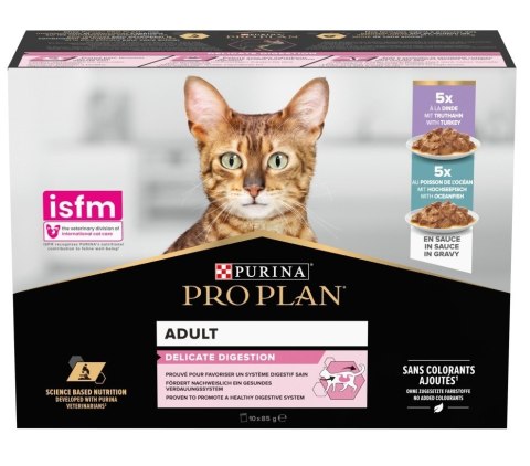 PURINA Pro Plan Delicate Indyk ryba w sosie Multipack - mokra karma dla kota - 10x85 g PURINA Pro Plan Delicate Indyk ryba w sosie Multipack - mokra karma dla kota - 10x85 g