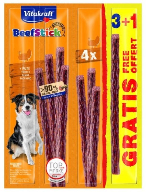 VITAKRAFT Dog Beef Stick indyk - przysmak dla psa - 3+1 szt VITAKRAFT Dog Beef Stick indyk - przysmak dla psa - 3+1 szt