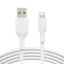 BELKIN KABEL PVC USB-A - LTG 15CM, BIAŁY (WYPRZEDAŻ)
