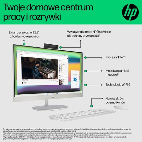 HP AIO 24-cr0011nw i5-1335U 23.8"FHD AG IPS 16GB DDR4 3200 SSD512 Intel Iris Xe Graphics Win11 2Y Shell White HP AIO 24-cr0011nw i5-1335U 23.8"FHD AG IPS 16GB DDR4 3200 SSD512 Intel Iris Xe Graphics Win11 2Y Shell White