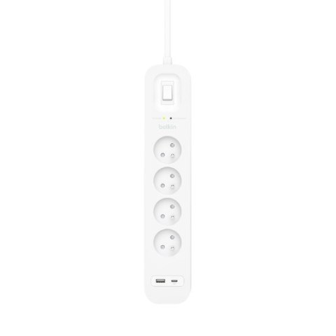 BELKIN LISTWA ZASIL. 2M, 4X + 1XUSB-A, USB-C 525J BELKIN LISTWA ZASIL. 2M, 4X + 1XUSB-A, USB-C 525J