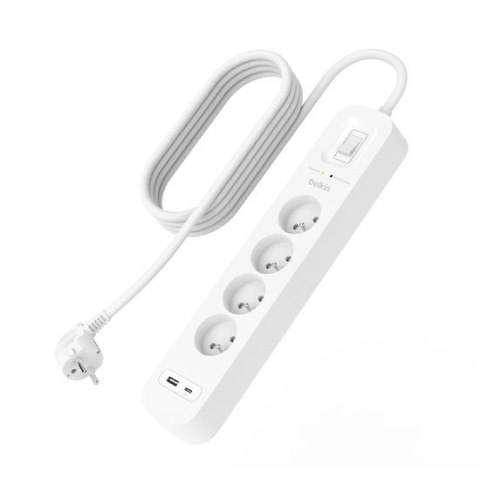 BELKIN LISTWA ZASIL. 2M, 4X + 1XUSB-A, USB-C 525J BELKIN LISTWA ZASIL. 2M, 4X + 1XUSB-A, USB-C 525J