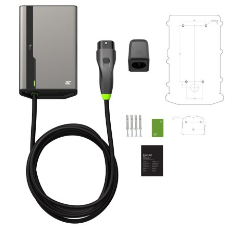 Green Cell GC HabuDen Wallbox 22 kW (7,5 m kabel): Green Cell GC HabuDen Wallbox 22 kW (7,5 m kabel):