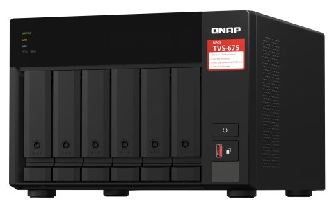 Qnap TVS-675-8G, Tower, 6 x 2.5"/3.5" SATA, Zhaoxin Kaixian KX-U6580 8C/8T, 8GB (1x 8GB) DDR4 SODIMM , 2 x 2.5GbE, Single PSU, 2 Qnap TVS-675-8G, Tower, 6 x 2.5"/3.5" SATA, Zhaoxin Kaixian KX-U6580 8C/8T, 8GB (1x 8GB) DDR4 SODIMM , 2 x 2.5GbE, Single PSU, 2