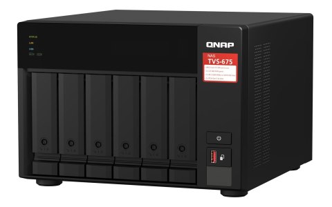 Qnap TVS-675-8G, Tower, 6 x 2.5"/3.5" SATA, Zhaoxin Kaixian KX-U6580 8C/8T, 8GB (1x 8GB) DDR4 SODIMM , 2 x 2.5GbE, Single PSU, 2 Qnap TVS-675-8G, Tower, 6 x 2.5"/3.5" SATA, Zhaoxin Kaixian KX-U6580 8C/8T, 8GB (1x 8GB) DDR4 SODIMM , 2 x 2.5GbE, Single PSU, 2