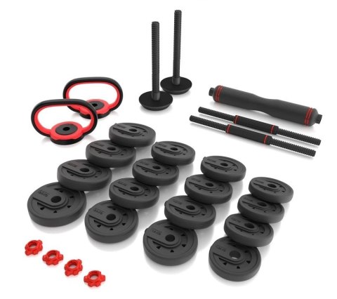 Zestaw ciężarów 6w1 HMS SGX130 (sztanga, sztangielki i kettlebell) w walizce 30kg Zestaw ciężarów 6w1 HMS SGX130 (sztanga, sztangielki i kettlebell) w walizce 30kg