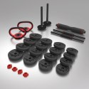 Zestaw ciężarów 6w1 HMS SGX130 (sztanga, sztangielki i kettlebell) w walizce 30kg
