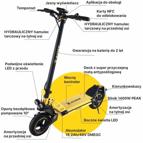 Hulajnoga Elektryczna Terenowo - Sportowa XRIDER F10 18,4 Ah 800 W Hulajnoga Elektryczna Terenowo - Sportowa XRIDER F10 18,4 Ah 800 W
