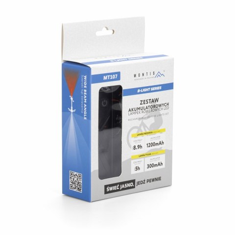 MONTIS ZESTAW LAMPEK AKUM. ROWEROWYCH LED MT107 MONTIS ZESTAW LAMPEK AKUM. ROWEROWYCH LED MT107
