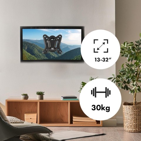 MACLEAN UCHWYT DO TELEWIZORA LUB MONITORA MAX. VESA 100X100, 13-32", 30KG, CZARNY MC-415 MACLEAN UCHWYT DO TELEWIZORA LUB MONITORA MAX. VESA 100X100, 13-32", 30KG, CZARNY MC-415