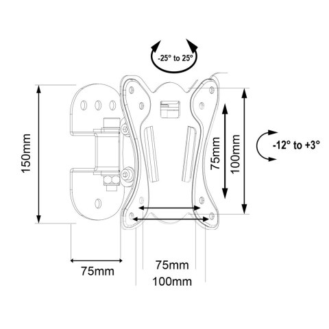 MACLEAN UCHWYT DO TELEWIZORA LUB MONITORA MAX. VESA 100X100, 13-32", 30KG, CZARNY MC-415 MACLEAN UCHWYT DO TELEWIZORA LUB MONITORA MAX. VESA 100X100, 13-32", 30KG, CZARNY MC-415