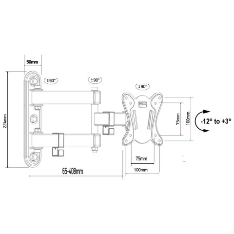 MACLEAN UCHWYT DO TELEWIZORA LUB MONITORA MAX. VESA 100X100, 13-32", 30KG, CZARNY MC-417 MACLEAN UCHWYT DO TELEWIZORA LUB MONITORA MAX. VESA 100X100, 13-32", 30KG, CZARNY MC-417