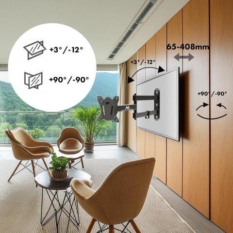 MACLEAN UCHWYT DO TELEWIZORA LUB MONITORA MAX. VESA 100X100, 13-32", 30KG, CZARNY MC-417 MACLEAN UCHWYT DO TELEWIZORA LUB MONITORA MAX. VESA 100X100, 13-32", 30KG, CZARNY MC-417