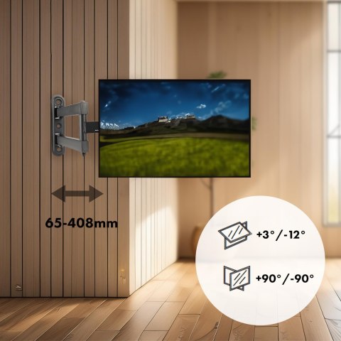 MACLEAN UCHWYT DO TELEWIZORA LUB MONITORA, MAX. VESA 200X200, 23-43", 30KG, CZARNY MC-418 MACLEAN UCHWYT DO TELEWIZORA LUB MONITORA, MAX. VESA 200X200, 23-43", 30KG, CZARNY MC-418