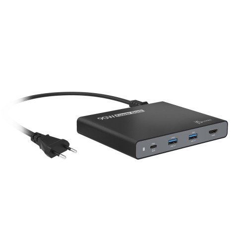 Stacja dokująca z zasilaczem j5create 90W Built in USB-C Travel Dock - EU 1xHDMI/2XUSB3.0/1xUSB-C czarna JCDP392-EN (WYPRZEDAŻ)