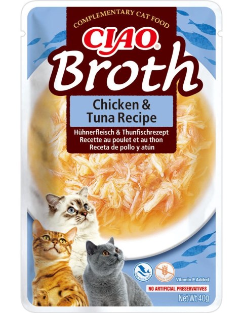 INABA CIAO Bulion o smaku kurczaka i tuńczyka 40g INABA CIAO Bulion o smaku kurczaka i tuńczyka 40g