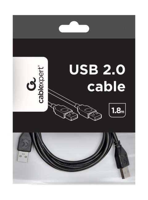 Kabel GEMBIRD CCP-USB2-AMAM-6 (USB 2.0 typu A M - USB 2.0 typu A M; 1,8m; kolor czarny) Kabel GEMBIRD CCP-USB2-AMAM-6 (USB 2.0 typu A M - USB 2.0 typu A M; 1,8m; kolor czarny)