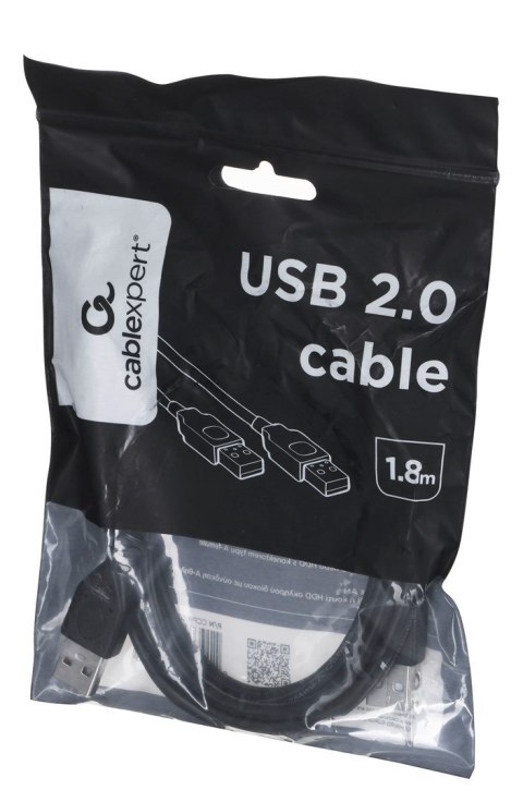 Kabel GEMBIRD CCP-USB2-AMAM-6 (USB 2.0 typu A M - USB 2.0 typu A M; 1,8m; kolor czarny) Kabel GEMBIRD CCP-USB2-AMAM-6 (USB 2.0 typu A M - USB 2.0 typu A M; 1,8m; kolor czarny)