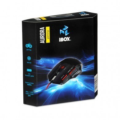 Mysz komputerowa IBOX AURORA IMOGH1239R (optyczna; 2400 DPI; kolor czarny) Mysz komputerowa IBOX AURORA IMOGH1239R (optyczna; 2400 DPI; kolor czarny)