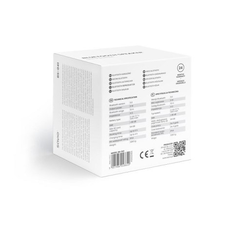 SAVIO GŁOŚNIK BEZPRZEWODOWY BLUETOOTH 5W CZARNY BS-041 SAVIO GŁOŚNIK BEZPRZEWODOWY BLUETOOTH 5W CZARNY BS-041