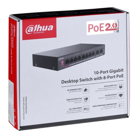 SWITCH PFS3010-8GT-96 8-PORTOWY DAHUA SWITCH PFS3010-8GT-96 8-PORTOWY DAHUA
