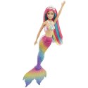 Barbie Syrenka Tęczowa Przemiana Lalka GTF89