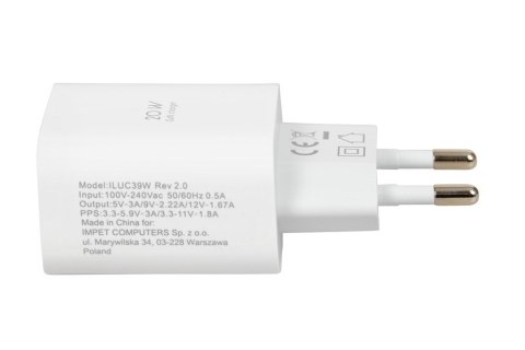 ŁADOWARKA SIECIOWA I-BOX C-39 USB-C PD20W Z KABLEM ŁADOWARKA SIECIOWA I-BOX C-39 USB-C PD20W Z KABLEM