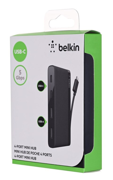 BELKIN TRAVEL HUB 4X USB-C 3.0 CZARNY BELKIN TRAVEL HUB 4X USB-C 3.0 CZARNY