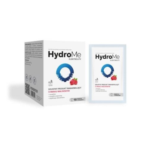 HydroMe Elektrolity Doustny preparat nawadniający malinowy 10 szt. HydroMe Elektrolity Doustny preparat nawadniający malinowy 10 szt.