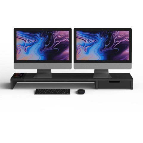 POUT Eyes9 - Podstawka pod dwa monitory z uniwersalnym bezprzewodowym systemem ładowania urządzeń, kolor czarny (WYPRZEDAŻ) POUT Eyes9 - Podstawka pod dwa monitory z uniwersalnym bezprzewodowym systemem ładowania urządzeń, kolor czarny (WYPRZEDAŻ)