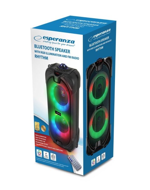 ESPERANZA GŁOŚNIK BLUETOOTH FM LED RGB RYTHM EP157 ESPERANZA GŁOŚNIK BLUETOOTH FM LED RGB RYTHM EP157