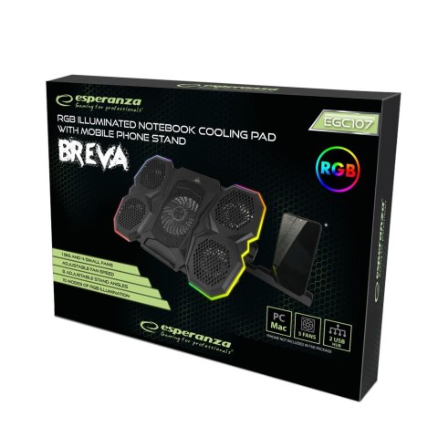 ESPERANZA PODSTAWKA CHŁODZĄCA GAMING Z PODSTAWKĄ NA TELEFON LED RGB BREVA EGC107 ESPERANZA PODSTAWKA CHŁODZĄCA GAMING Z PODSTAWKĄ NA TELEFON LED RGB BREVA EGC107