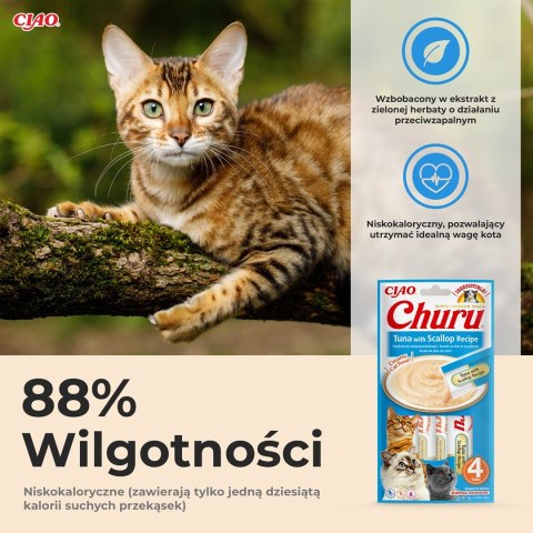INABA Churu Tuńczyk z przegrzebkami - przysmak dla kota - 4x14 g INABA Churu Tuńczyk z przegrzebkami - przysmak dla kota - 4x14 g