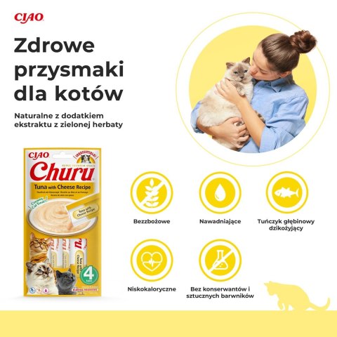 INABA Churu Tuńczyk z serem - przysmak dla kota - 4x14 g INABA Churu Tuńczyk z serem - przysmak dla kota - 4x14 g