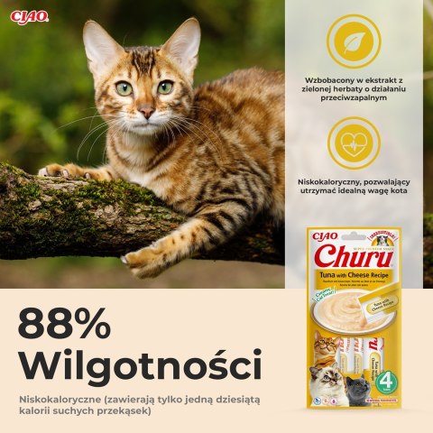 INABA Churu Tuńczyk z serem - przysmak dla kota - 4x14 g INABA Churu Tuńczyk z serem - przysmak dla kota - 4x14 g